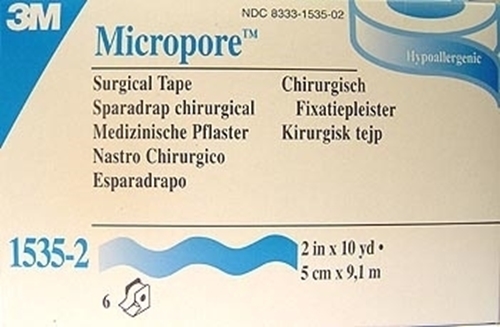 Micropore 5cmx9,1m m/d hvit 6 stk