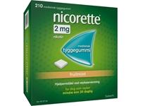 Nicorette Tyggegummi 2mg Fruitmint- 210 stk