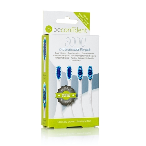 Beconfident Whitening Sonic Mix-pack 2+2 head-utsolgt