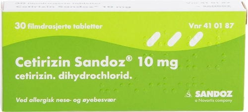 Cetirizin Sandoz Tabletter 10mg 30 stk