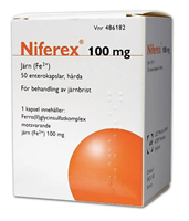 Niferex 100 mg enterokapsler 50 stk