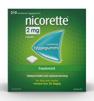 Nicorette Tyggegummi 2mg Freshmint 210 stk