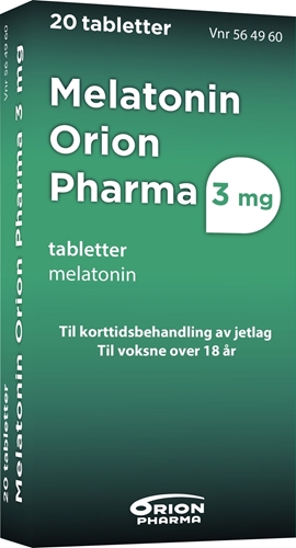 Melatonin orion tabletter 3mg -20stk utsolgt