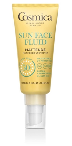 Cosmica Sun Face Fluid SPF50+ 40 ml uten parfyme