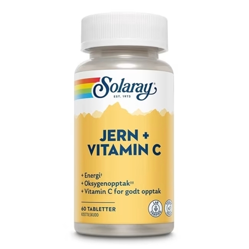 Solaray Jern + Vitamin C 60 Tabletter