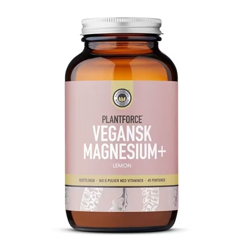 Plantforce Vegansk Magnesium+ Lemon 160g Pulver