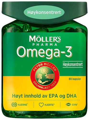 Møllers Omega-3 høykonsentrert 80 kapsler