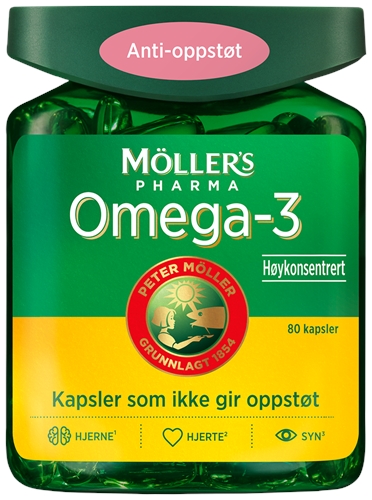 Møllers Omega-3 antioppstøt 80 kapsler