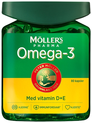 Møllers omega-3 med vitamin D+E 80 kapsler