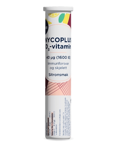 Nycoplus D3-vitamin 40 µg brusetabletter sitronsmak 20 stk